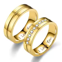 Fashion Women Men Titanium Steel Ring Classic Letter I Love You Rings Gold Color Jewelry for Couple Weeding Gift Accessories