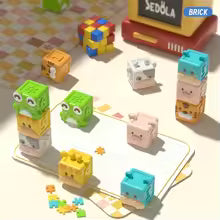 Soft Building Blocks Toys Soft Teething for Babies 3D Cube Animal Early Educational Matching Sensory